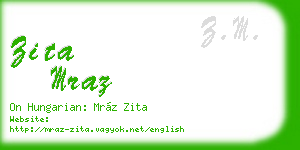 zita mraz business card